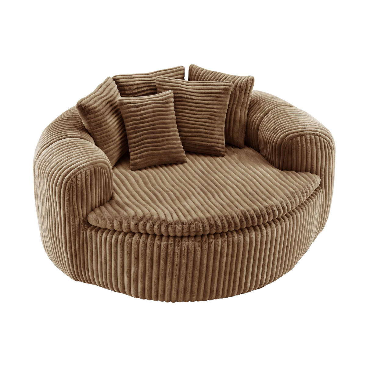 SITZSACK Cord Extrabreit mit 5 Kissen - Sandfarben, Textil (145/59/133cm) - Urban Meuble