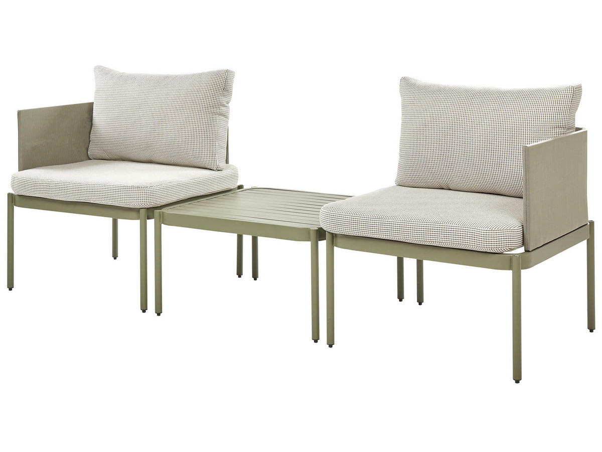 LOUNGE SET 2-Sitzer modular Grün Terracina - Grün, Metall - Beliani