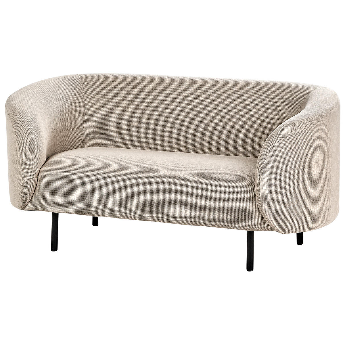2-SITZER-SOFA Stoff taupe/schwarz Loen - Beige/Schwarz, Textil (155/79/70cm) - Beliani