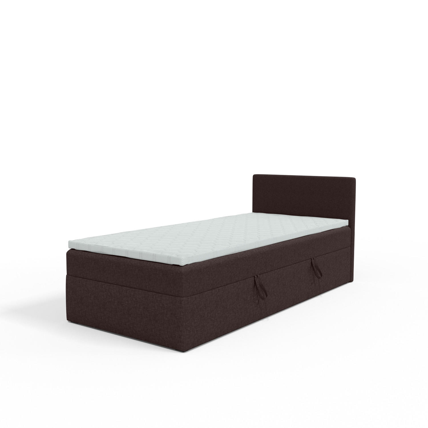 BOXBETT mit Bettkasten Menorca mini 90x200 cm, Braun - Braun, Textil (90/200cm) - Meblito