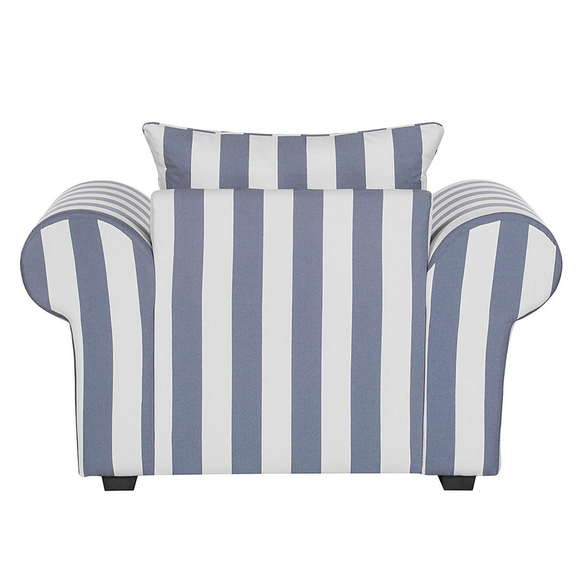 SESSEL - Webstoff - Blau gestreift - Blau, Holz/Textil (130/88/88cm) - home24