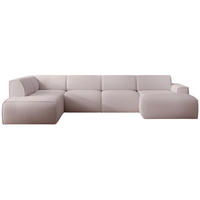 WOHNLANDSCHAFT Bouvi Beige links - Beige/Schwarz, Kunststoff/Textil (378/220cm) - Selsey