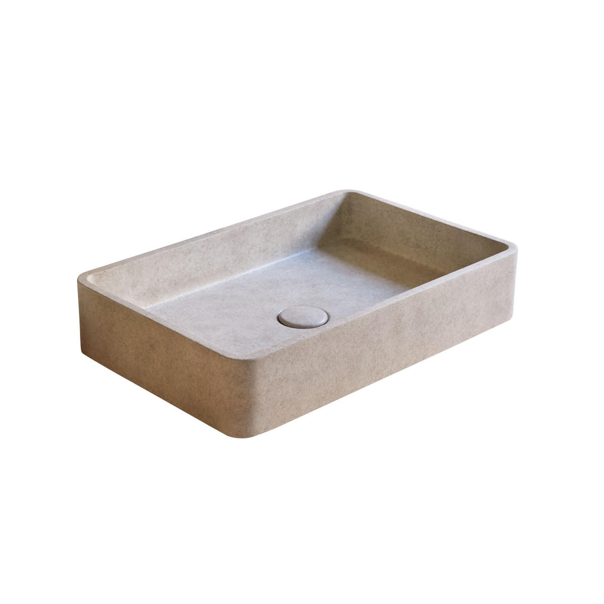 WASCHBECKEN Iris Grau aus Beton - Grau, Stein (51/10/33cm) - Tikamoon