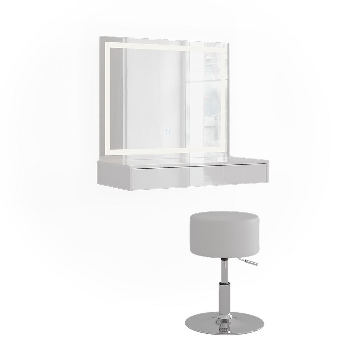 SCHMINKTISCH Sherry Weiß/Weiß Hochglanz 120 cm 3 Teile - Weiß Hochglanz, Holzwerkstoff (120/76/50.1cm) - Vicco