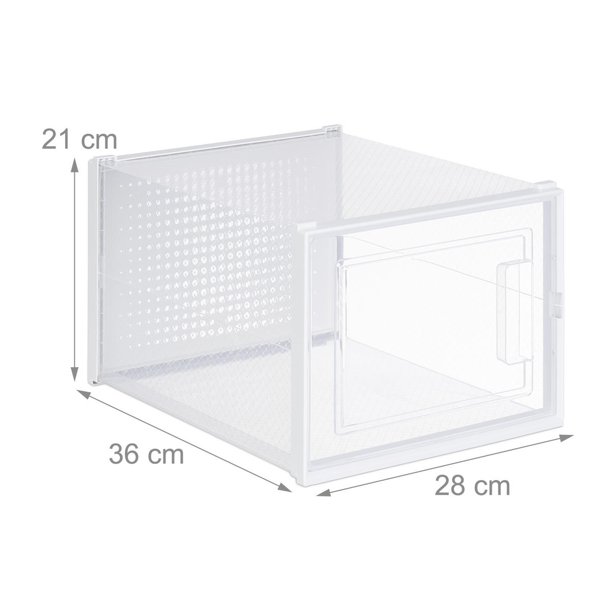 6XÚLOŽNÉ boxy - priehľadné, plast (28/21/36cm) - Relaxdays