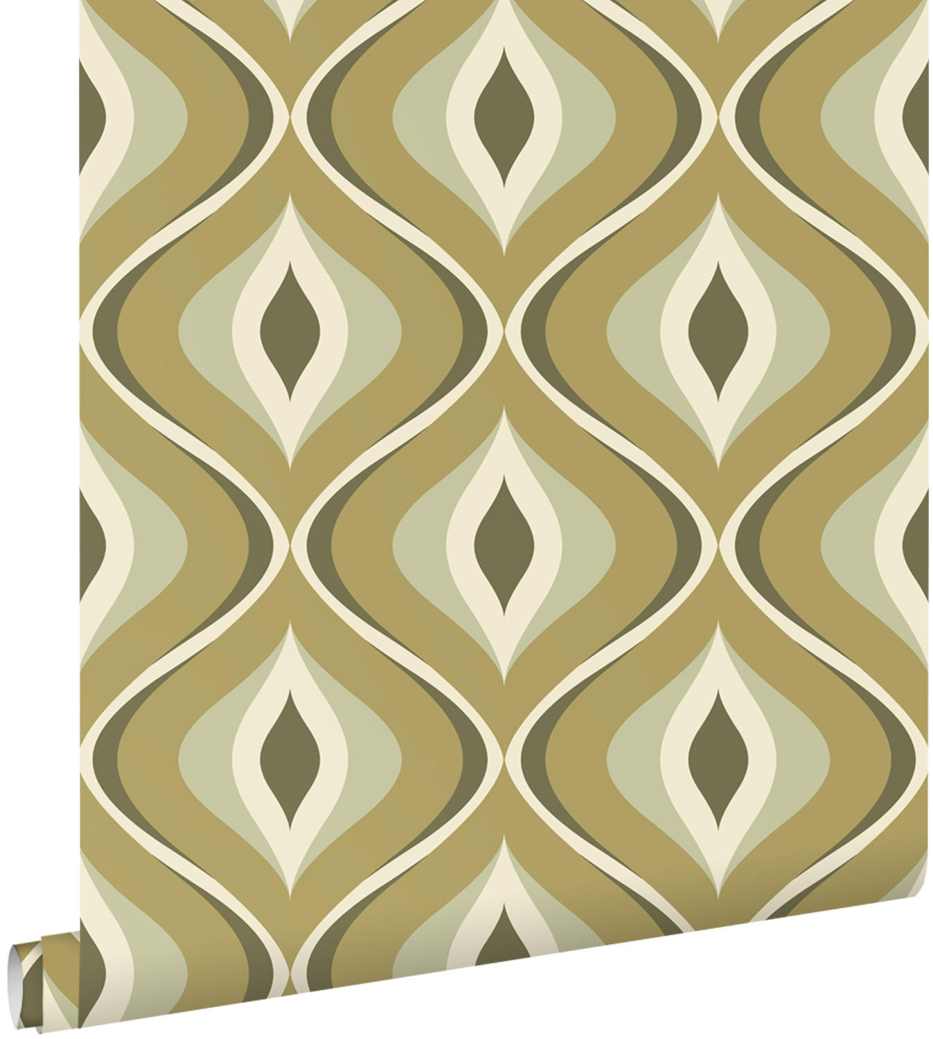 TAPETE Retro-Ornamente 53 cm x 10.05 m - Grün, Papier (53/1000cm) - ESTAhome