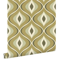 TAPETE Retro-Ornamente 53 cm x 10.05 m - Grün, Papier (53/1000cm) - ESTAhome