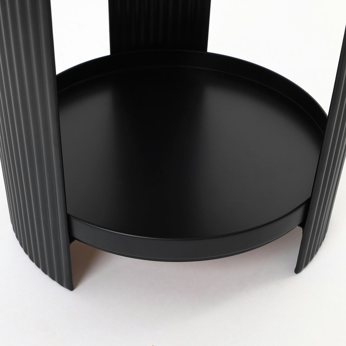 BEISTELLTISCH, MDF und Eisen, D40 cm, H40 cm - Schwarz, Holz/Metall (40/40/40cm) - Hometopia