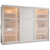 SCHWEBETÜRENSCHRANK 200/250/62 3-türig - Silberfarben/Weiß, Holz/Kunststoff (250/200/62cm) - Abiks Möbel