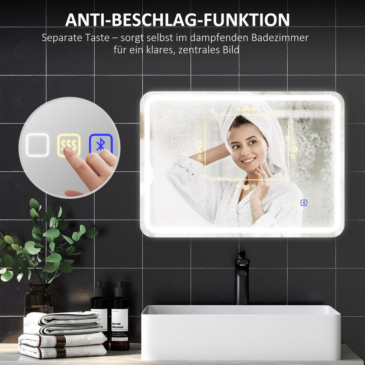 BADEZIMMERSPIEGEL DE-09287 Silber - Silberfarben, Glas (50/3.5/70cm) - ComfortXL