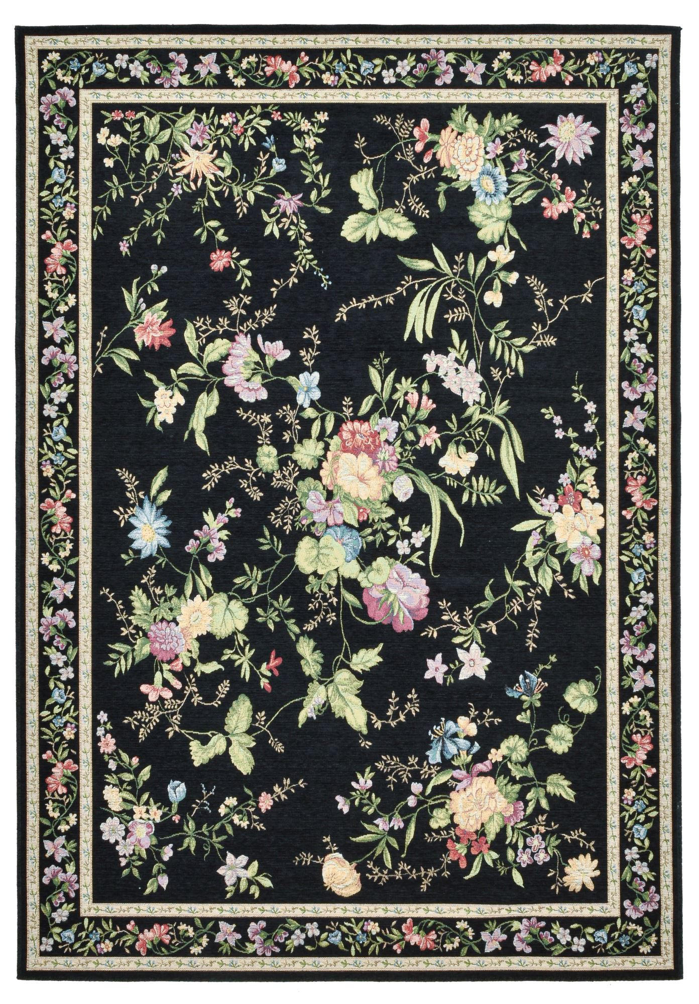 FLACHWEBTEPPICH Flomi 70x120 cm - Schwarz, Textil (70/120cm) - THEKO