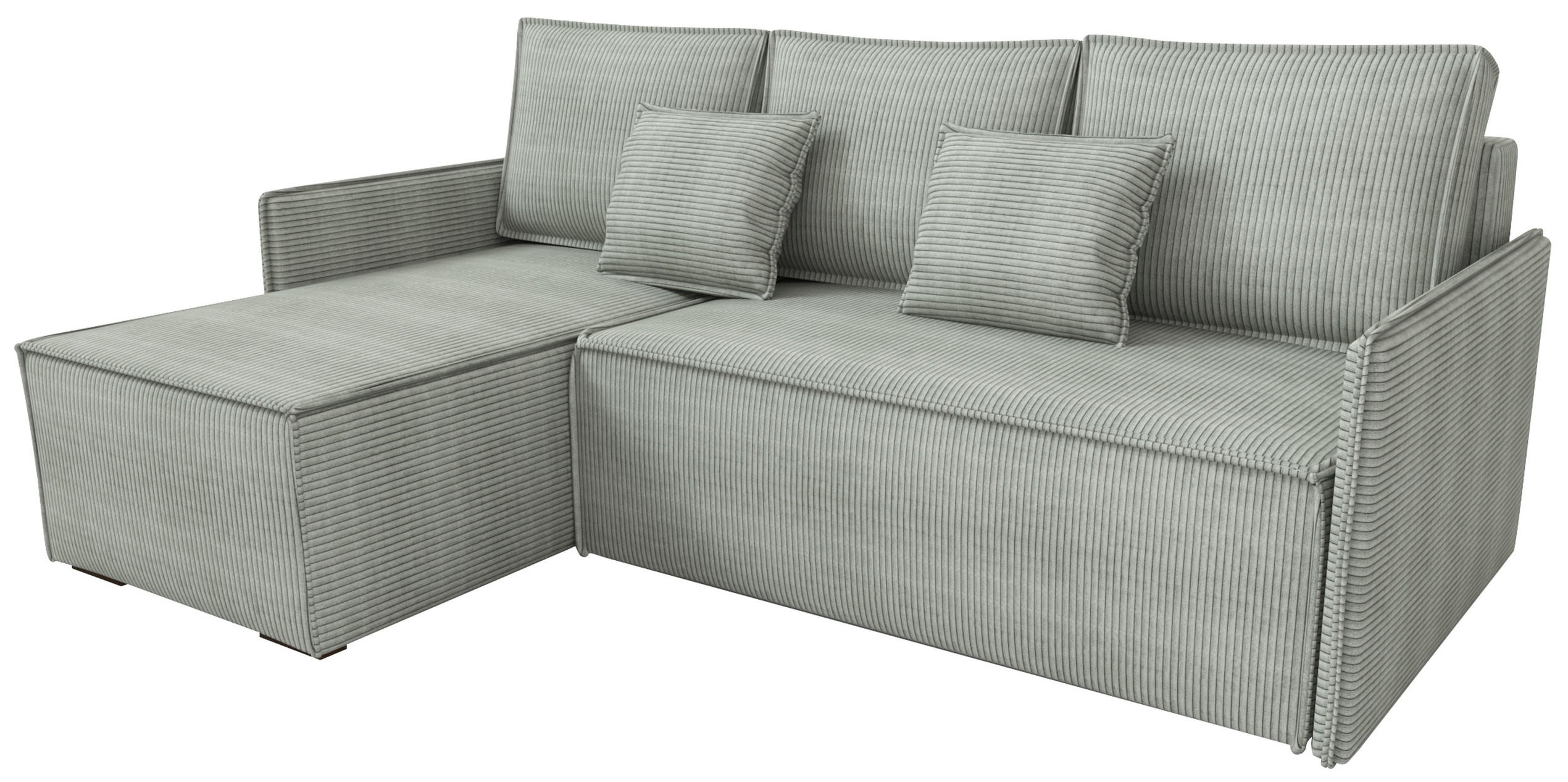 ECKSOFA Atlantic mit Schlaffunktion Grau Cord - Hellgrau, Textil (238/141cm) - Bromarkt