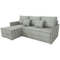 ECKSOFA Atlantic mit Schlaffunktion Grau Cord - Hellgrau, Textil (238/141cm) - Bromarkt