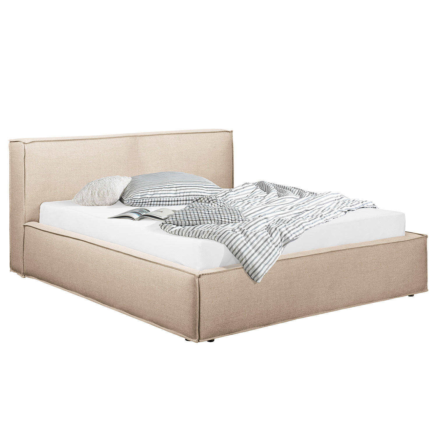 POLSTERBETT - Beige, Textil (180/200cm) - home24