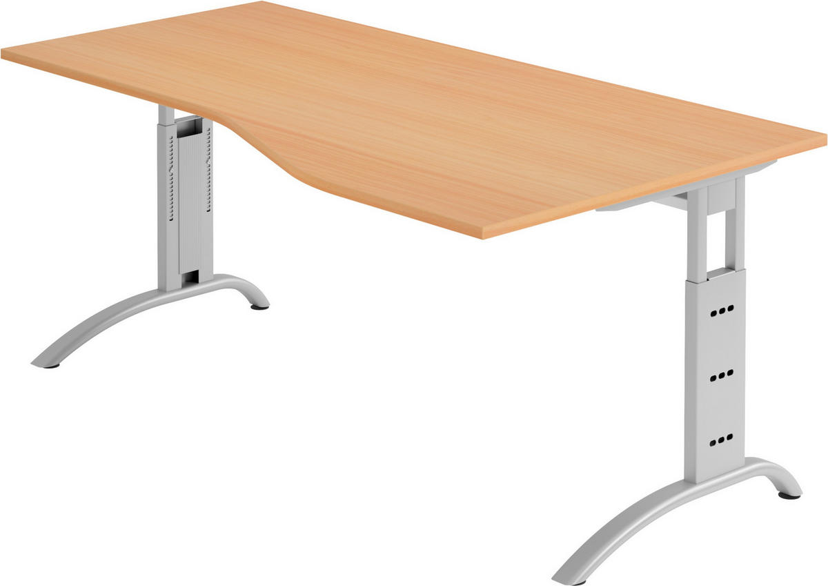 SCHREIBTISCH Serie-F 100/180/74 cm in Buchefarben - Buchefarben, Holzwerkstoff (100/180/74cm) - bümö