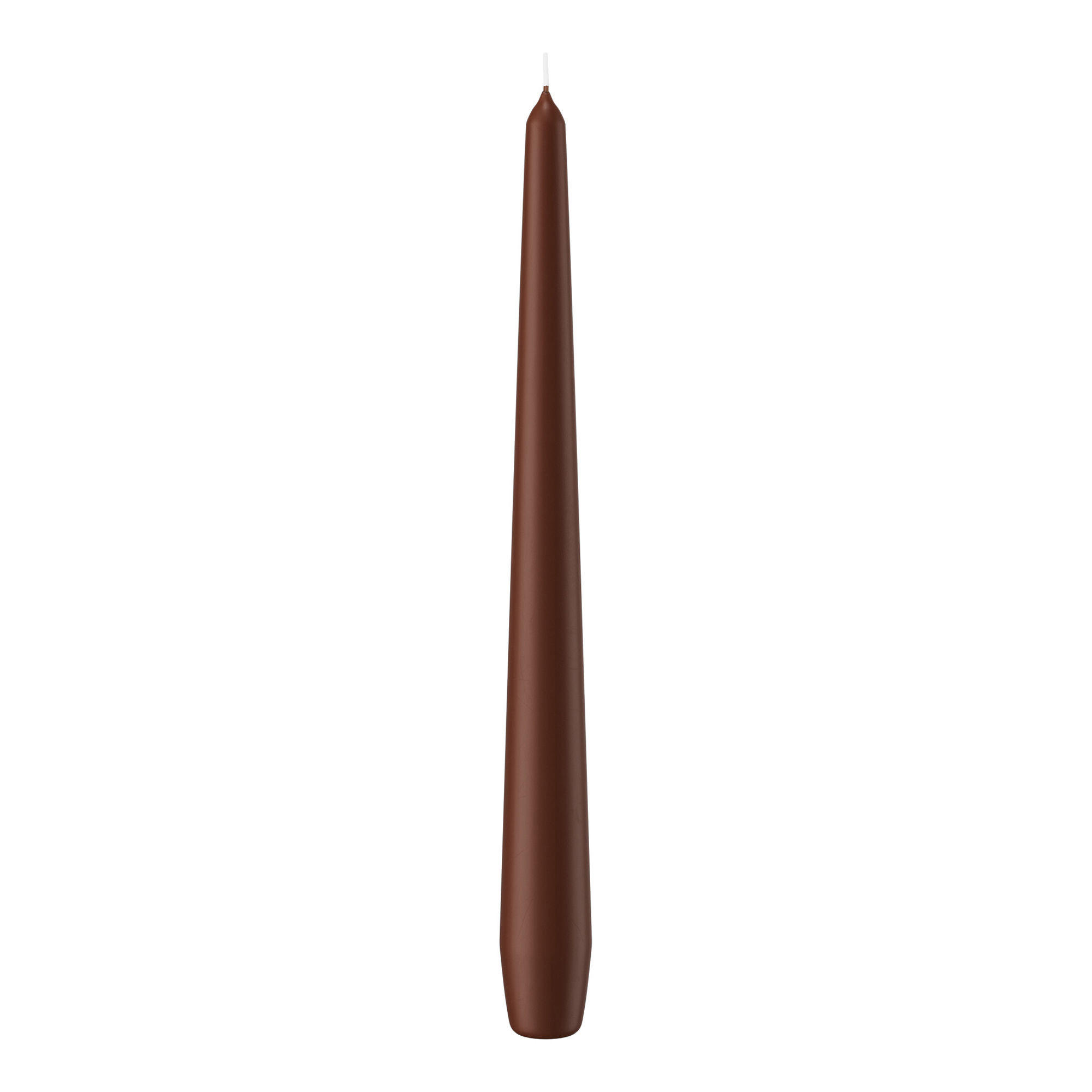 SPITZKERZEN (konische Kerzen) Kastanie Braun 250 x Ø 25 mm, 12 Stück - Braun, Paraffin (2.5/25/25cm) - Wiedemann Kerzen