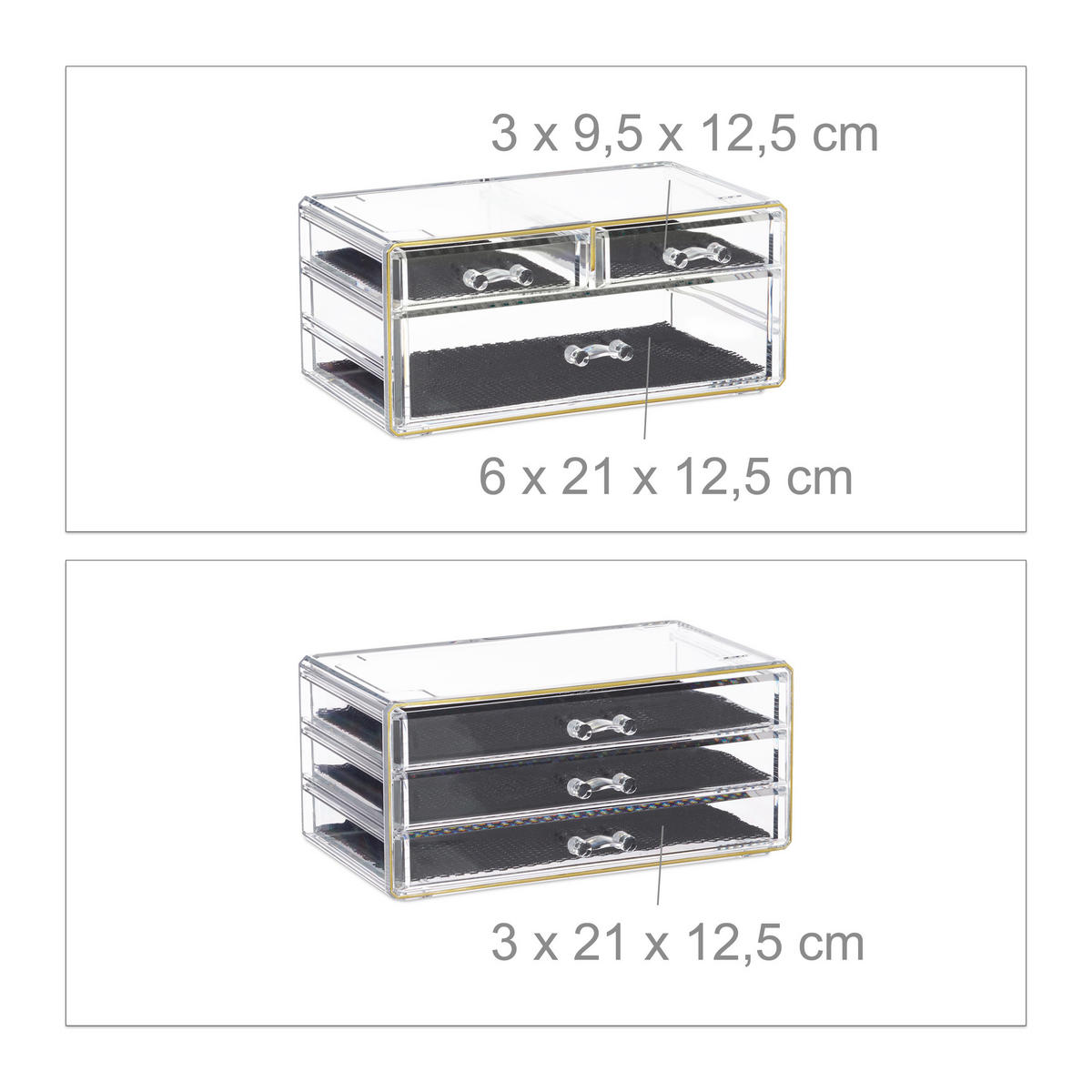 KOSMETIKORGANIZER - Multicolor, Kunststoff (23.5/29/14cm) - Relaxdays