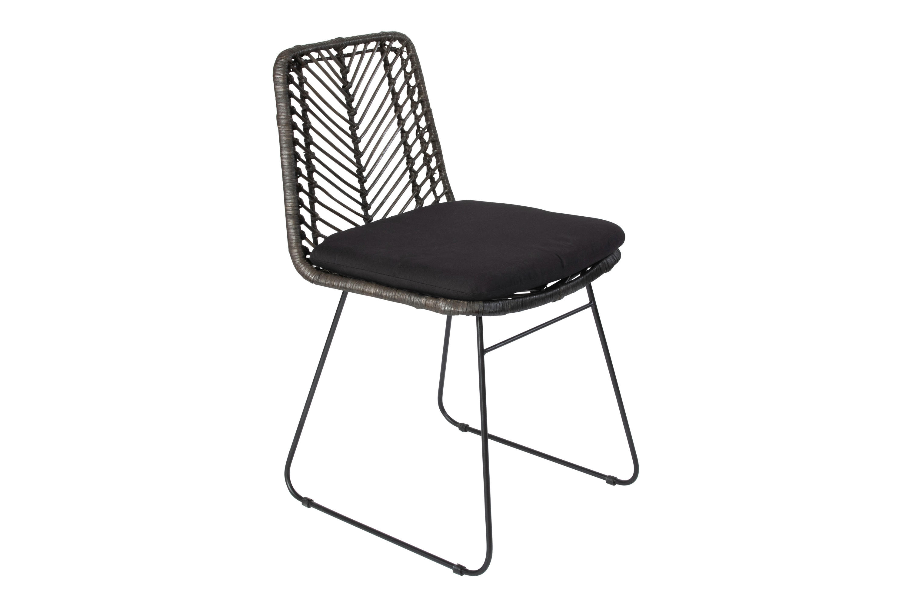 ESSZIMMERSTUHL KAIRO - Anthrazit/Schwarz, Naturmaterialien/Metall (45/80/40cm) - SAM