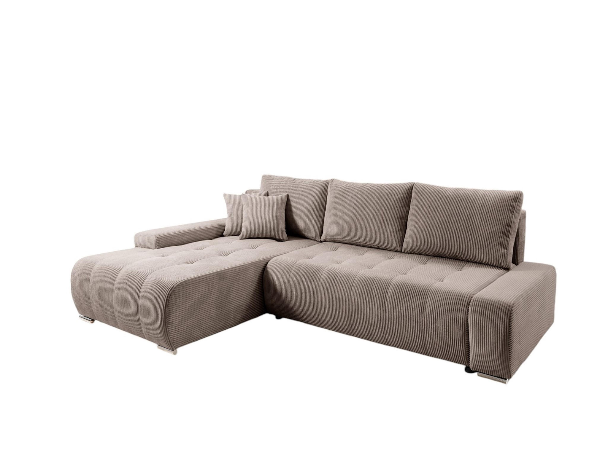 ECKSOFA Vogar In Poso - Hellbraun, Holzwerkstoff/Textil (265/185cm) - Fun Möbel