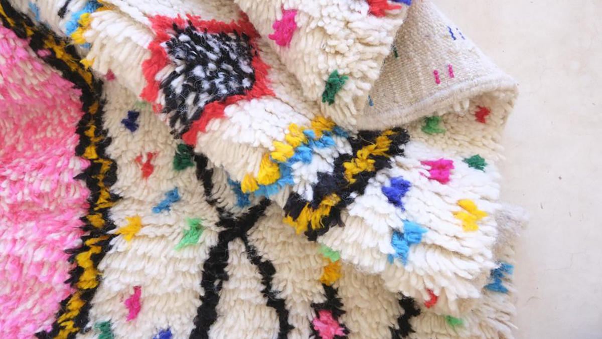 BERBERTEPPICH aus Marokko aus Wolle pop 200x 300 cm - Multicolor, Naturmaterialien (200/300cm) - AFK Living