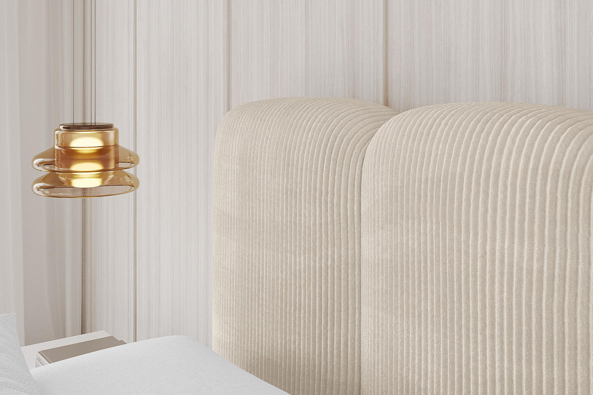 POLSTERBETT mit Bettkasten und Lattenrost, Boxbett ohne Matratze - KALA 180x200 Beige - Creme, Holzwerkstoff/Textil (180/200cm) - ALTDECOR