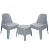 GARTENMÖBEL-SET MALUS, 3-tlg - Grau, Kunststoff - KONSIMO®