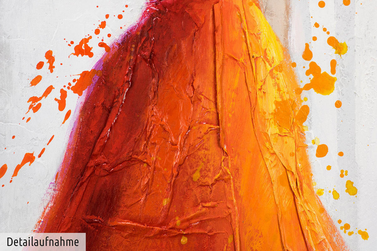 ACRYLBILD HANDGEMALT 60/120 cm - Rot/Weiß, Holz/Textil (60/120cm) - KUNSTLOFT