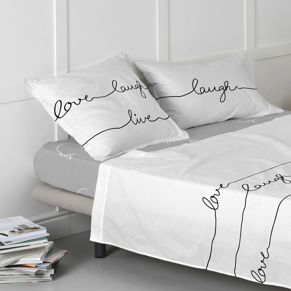 SPANNBETTLAKEN Live 180x200x32 cm (Bett 180) - Multicolor, Textil (180/200cm) - Happy Friday