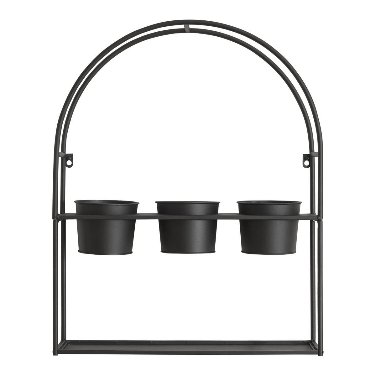 PFLANZENREGAL Merikarvia - Schwarz, Metall (52/65/15cm) - [en.casa]