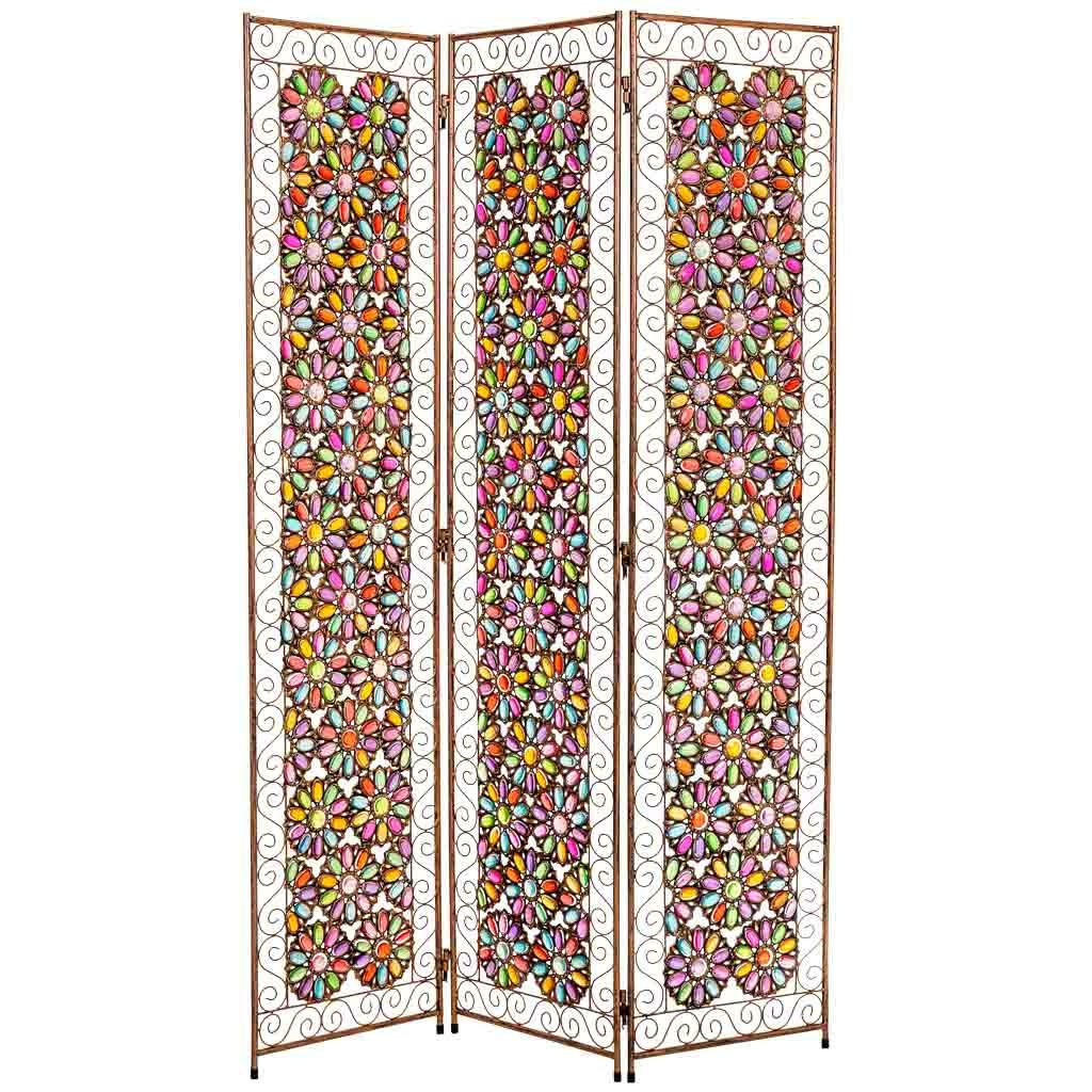 PARAVENT aus geflochtenem Papier, 120x3x172cm - Multicolor, Metall (160/172/3cm) - Wanderlust