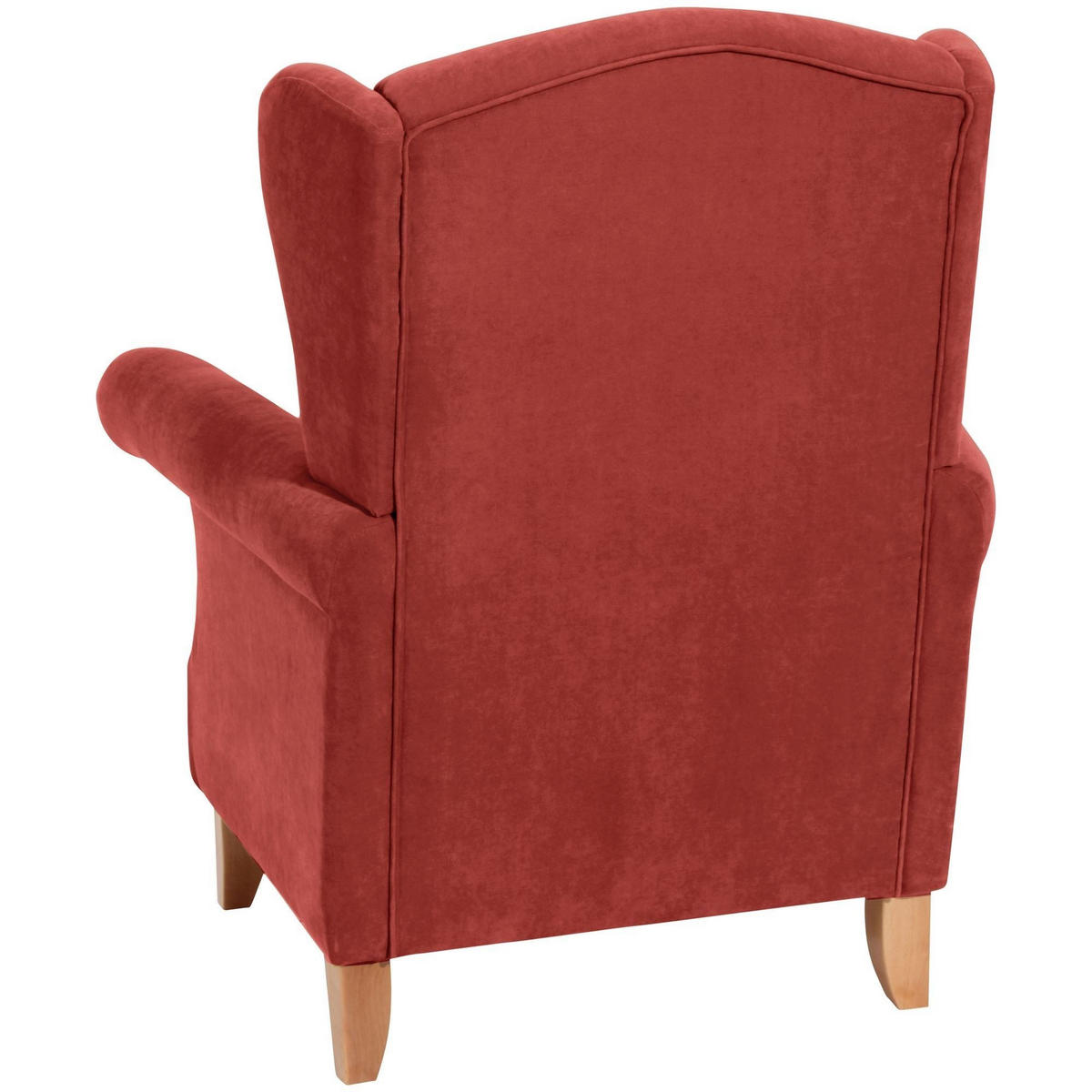 OHRENSESSEL Katria Bezug Veloursstoff Buche natur / ziegel - Rot, Kunststoff (88/108/84cm) - 58aufmkessel