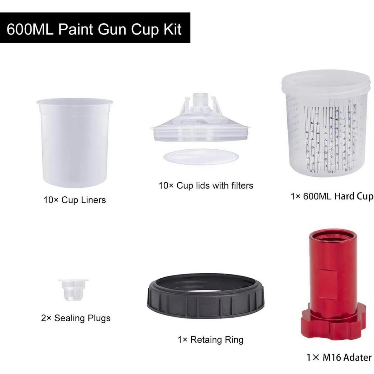 MESSBECHER Set 600 ml 2-teiliges Set - Schwarz, Kunststoff (0.6L)