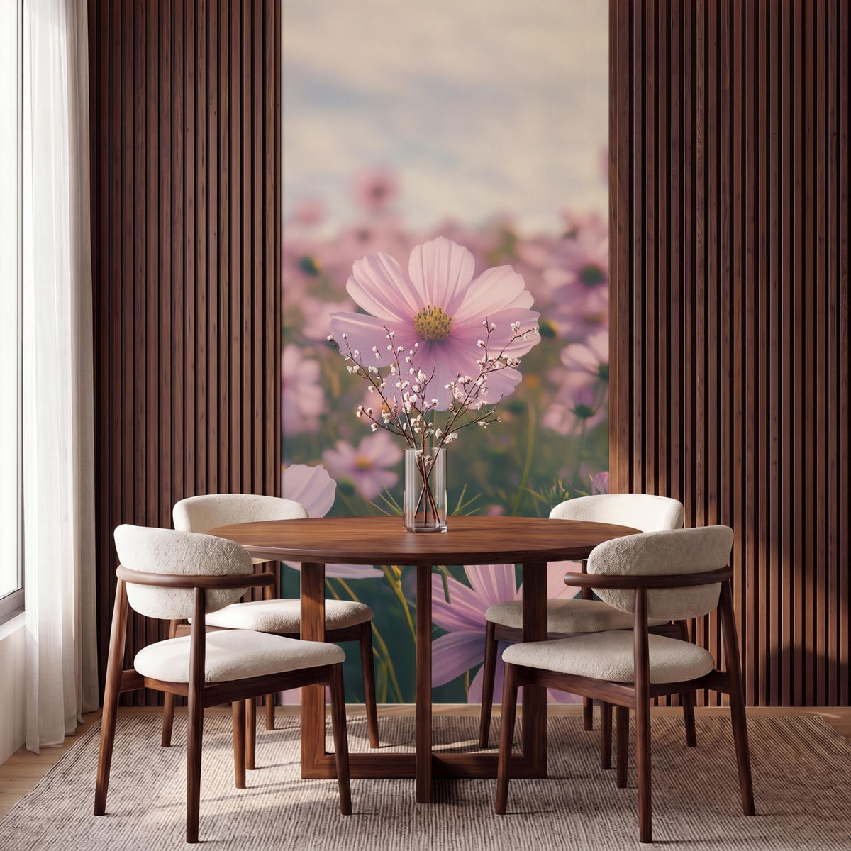 TAPETE - Blumen - Lila - Unscharf - 140x300 cm - Rosa, Papier (140/300cm) - OnlyWow
