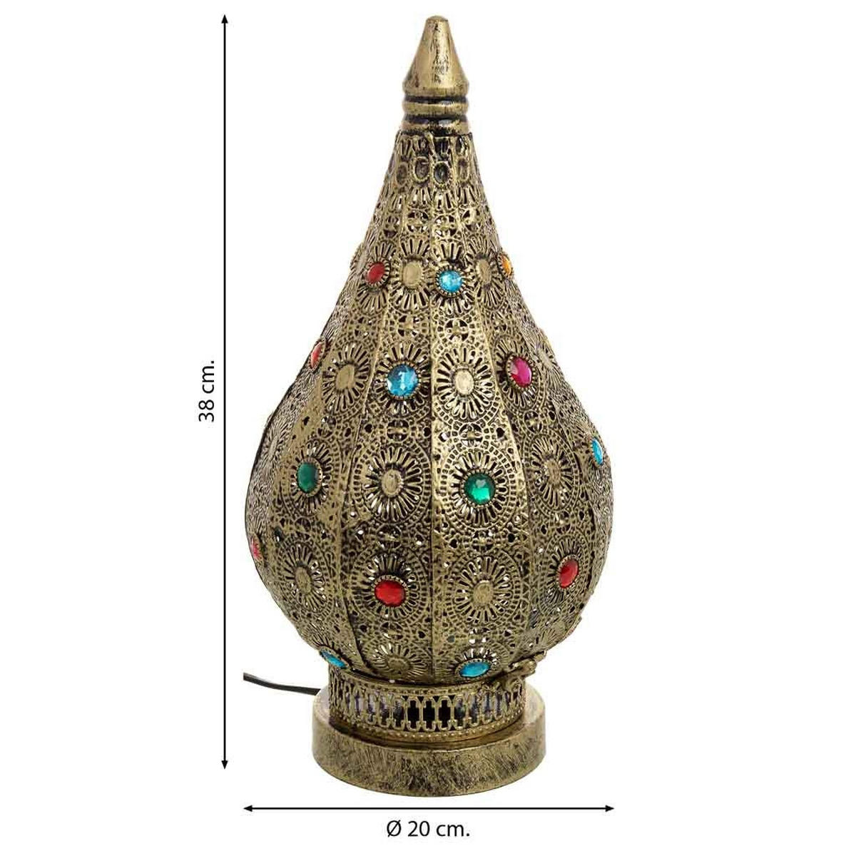 LAMPE aus Metall und Glas, 20x38cm - Multicolor, Metall (20/20/38cm) - Wanderlust