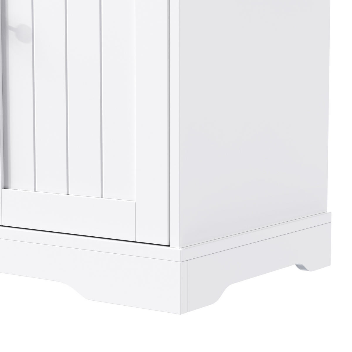 SIDEBOARD mit 3 Türen und Schublade MDF Weiß/Natur - Beige, Holzwerkstoff (107/83.4/40cm) - Meubliv
