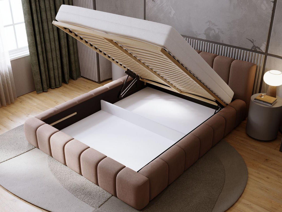 POLSTERBETT Orio 160x200 Braun - Braun, Textil (160/200cm) - Graingold