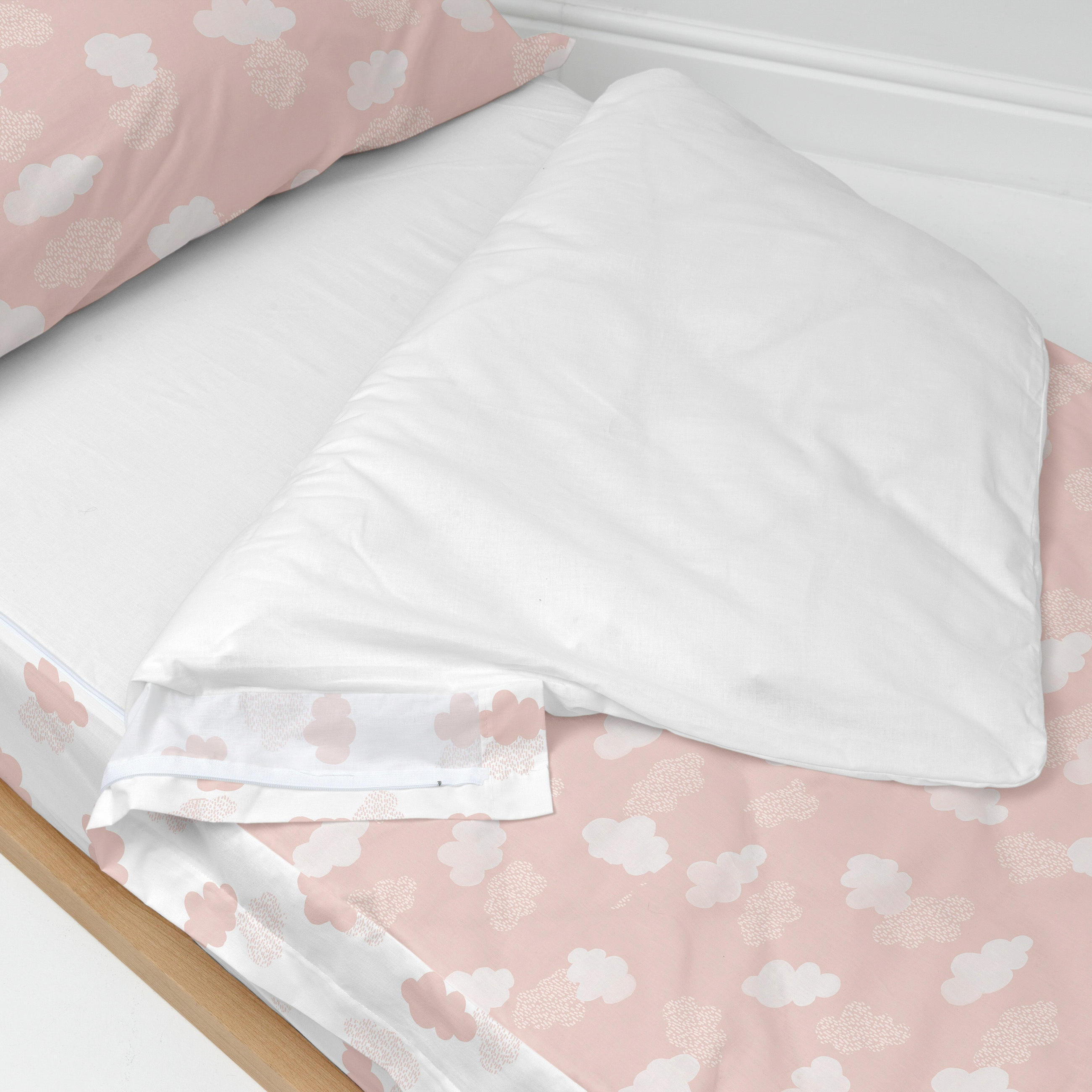 NORDIC-SACK clouds 105x200 cm ohne füllung rosa - Pink, Textil (105/200cm) - Happy Friday