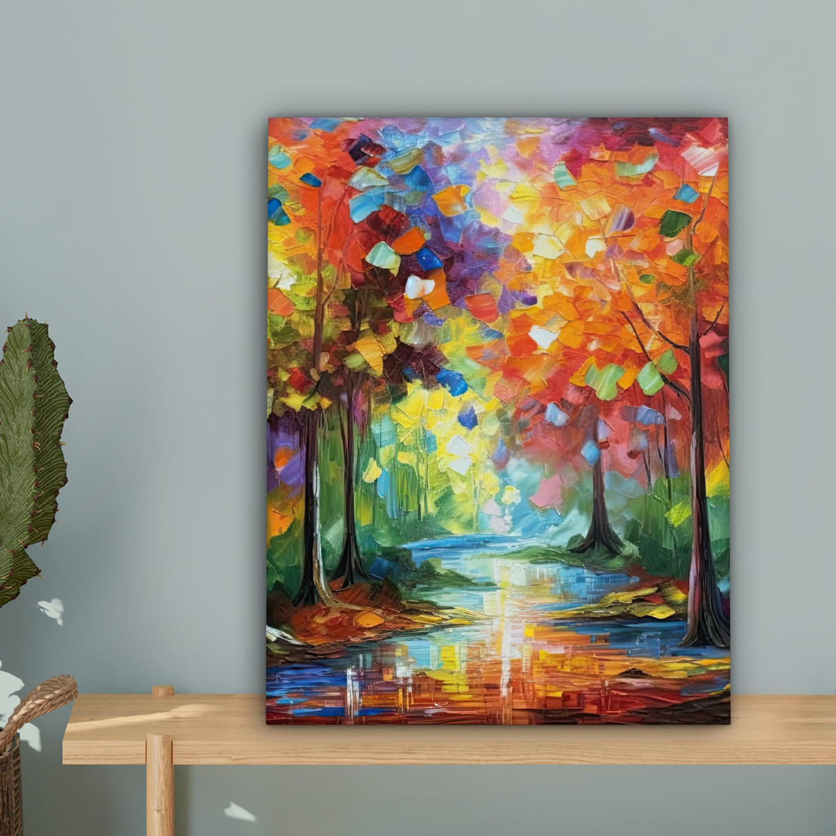 LEINWANDBILD Landschaft - Wald - Farben - Natur 30x40 cm - Multicolor, Textil (30/40cm) - MuchoWow