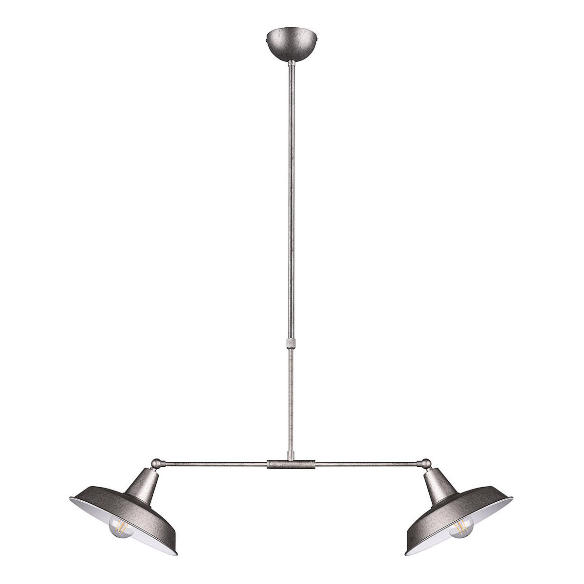 PENDELLEUCHTE - Eisen - 2-flammig - Silberfarben, Metall (83/26/90cm) - home24