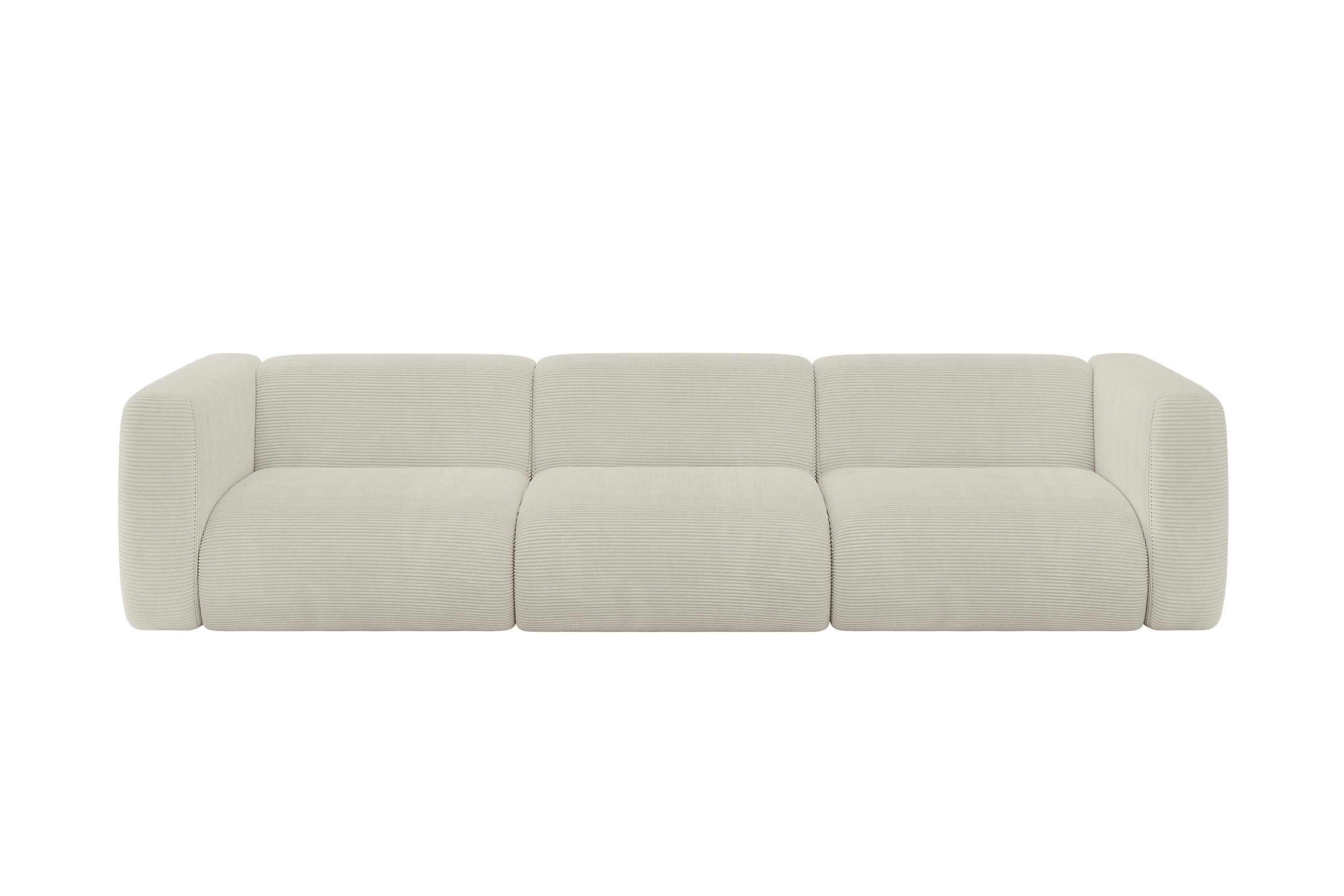 ALTDECOR MODULÁRNÍ pohovka MIRA-S2, 3místná, 319 × 89 × 70 cm, krémová, manšestr