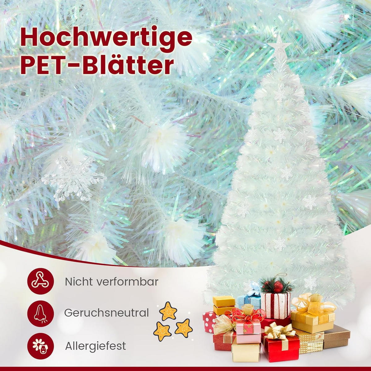 TANNENBAUM Weiß - Weiß, Kunststoff (150cm) - COSTWAY