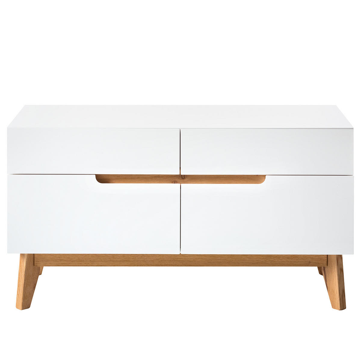 GARDEROBENBANK - Eiche teilmassiv - Weiß, Holzwerkstoff (97/53/40cm) - home24