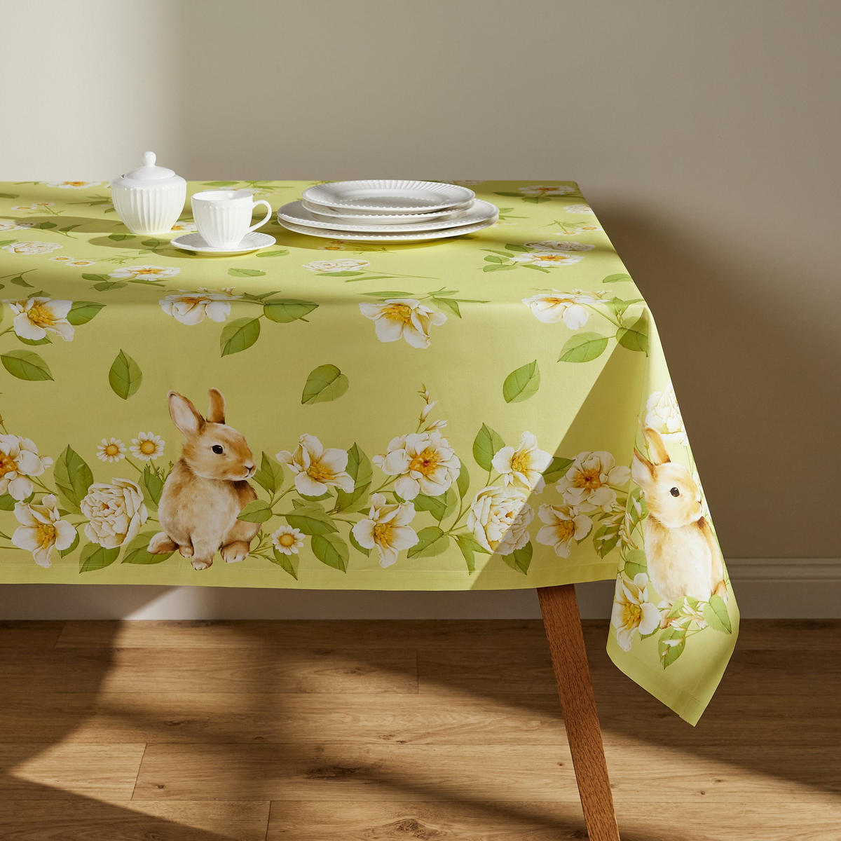 TISCHDECKE Fenillabunny - Hellgelb, Textil (220/150/1cm) - home&you