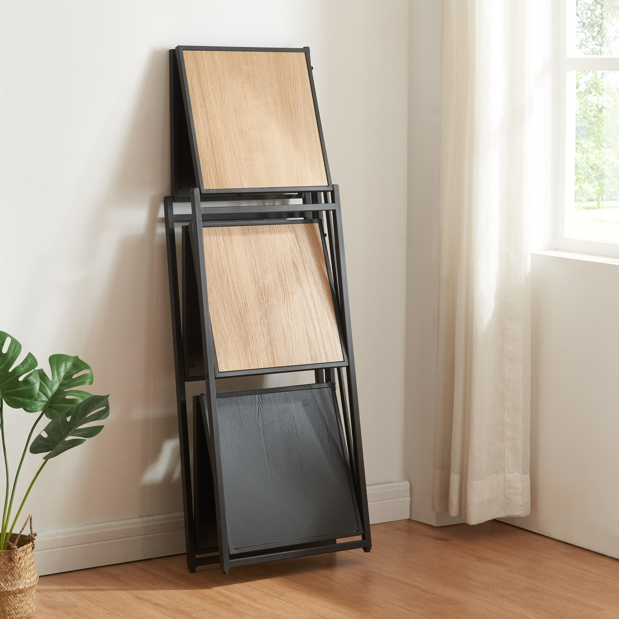 BÜCHERREGAL Telemark - Schwarz, Metall (68/81/38cm) - [en.casa]