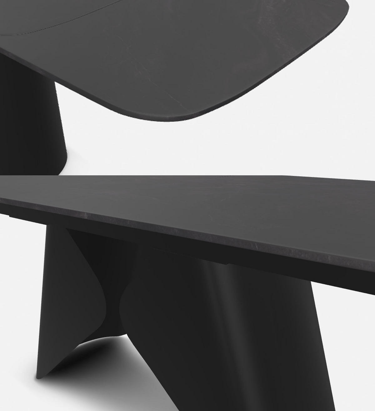 ESSTISCH Armando Schwarz Marmor / Schwarz 160-240 / 90 / 76cm - Schwarz, Holz/Keramik (90/240/76cm) - Feldmann-Wohnen