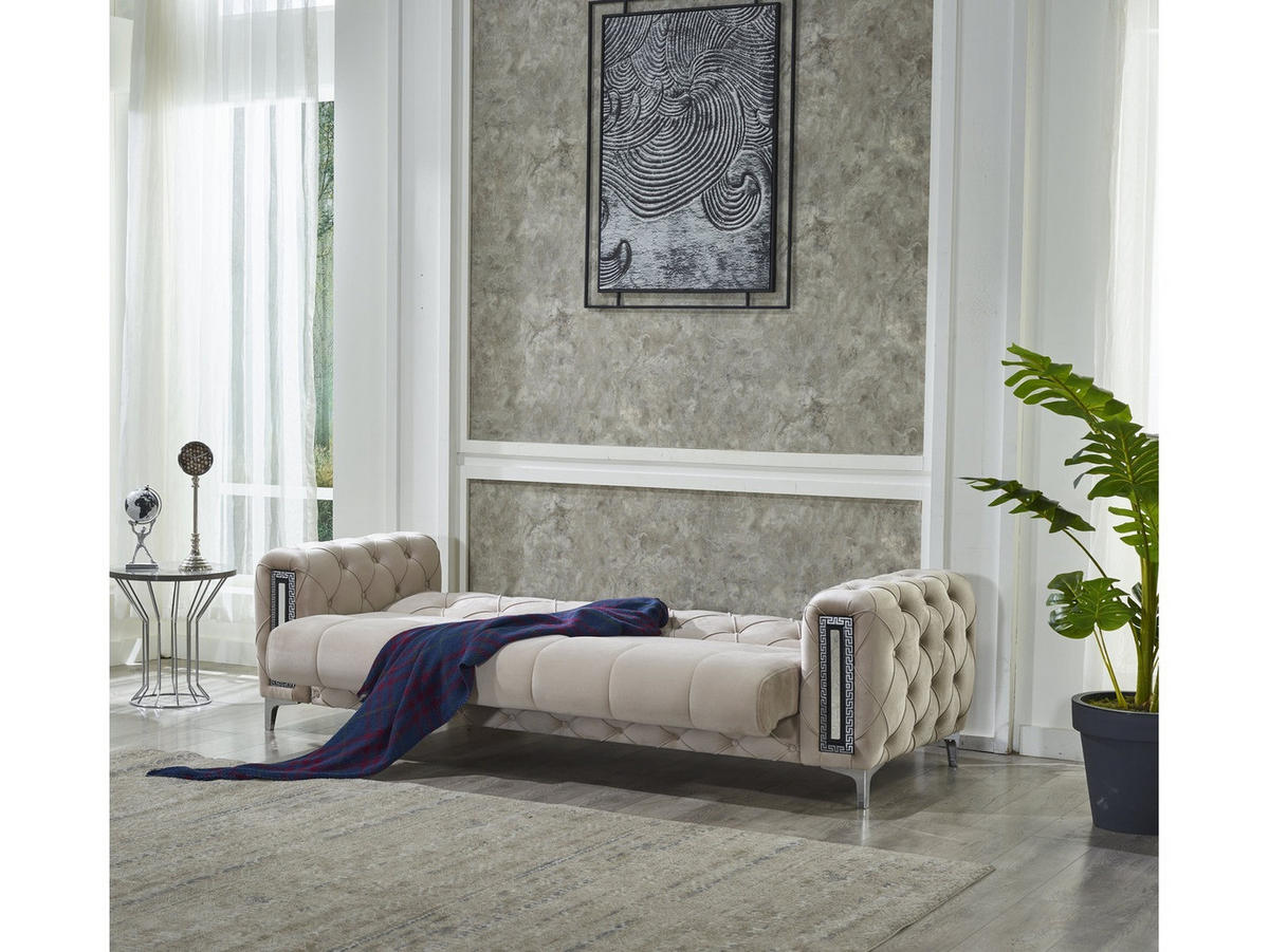 3-SITZER SOFA Rosario Beige - Beige, Holzwerkstoff/Kunststoff (237/80/100cm)