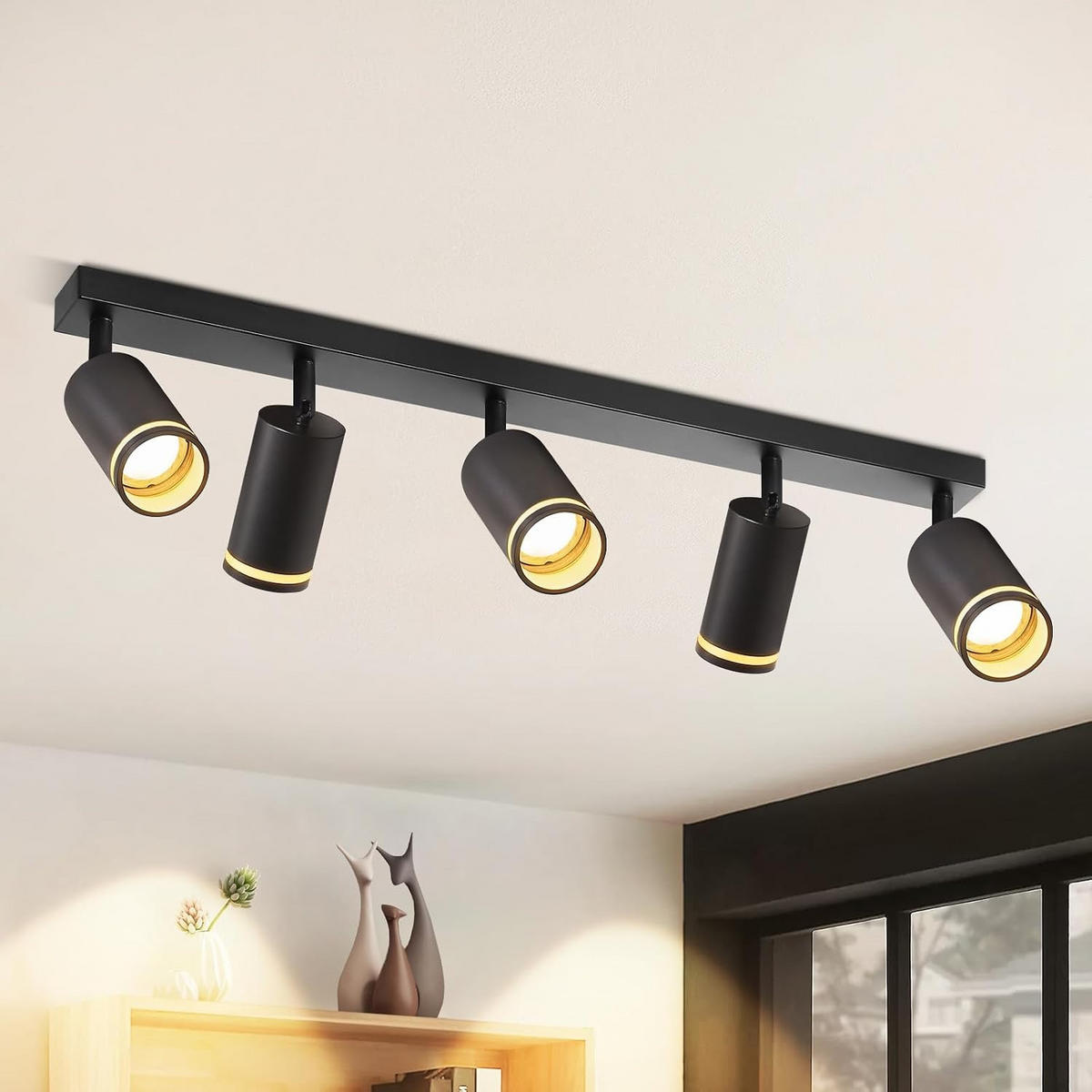 STRAHLER Energie 5-flammig 73/5/17 cm - Schwarz, Metall (73/5/17cm) - ZMH