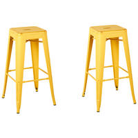 BARHOCKER 2er-Set Metall Gelb Cabrillo - Gelb, Metall (44/76/44cm) - Beliani
