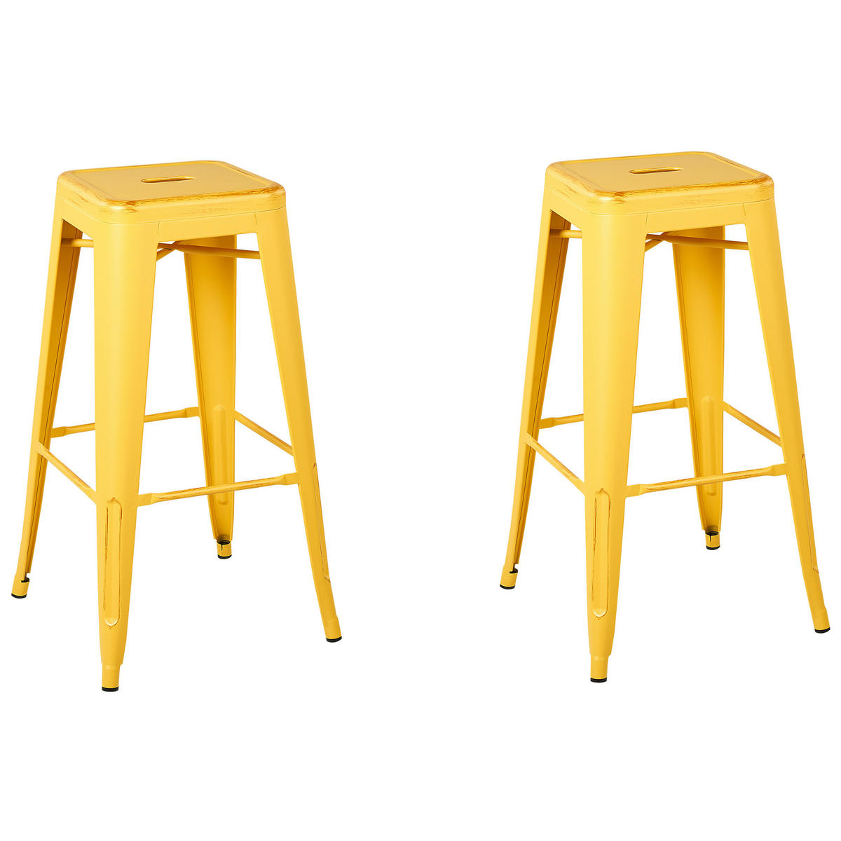 BARHOCKER 2er-Set Metall Gelb Cabrillo - Gelb, Metall (44/76/44cm) - Beliani