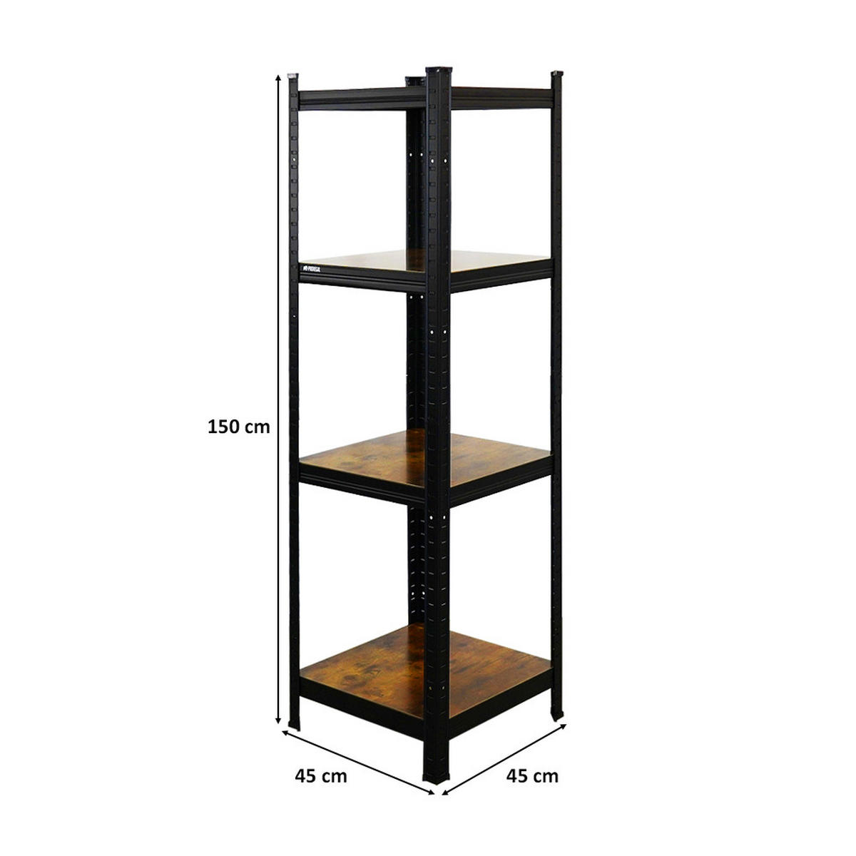 SCHWERLASTREGAL Vintage Series Ragnar für Gesamtlast 400 kg Maße: 150x45x45cm Vintagebraun-Schwarz - Dunkelbraun, Metall (45/150/45cm) - PROREGAL